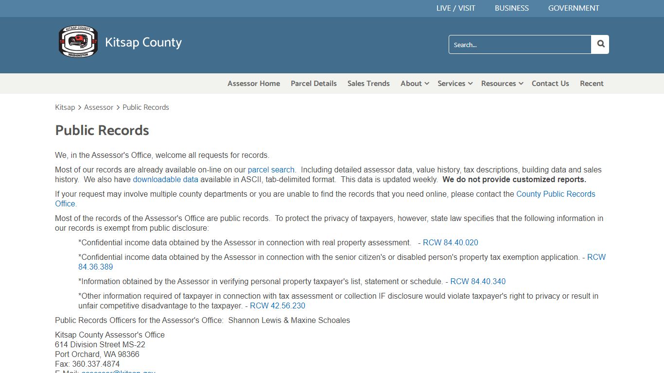 Public Records - Kitsap County, Washington